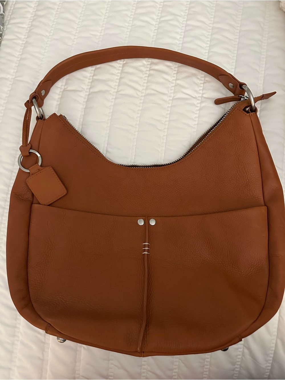 Ellington Tan Leather Hobo Shoulder Bag